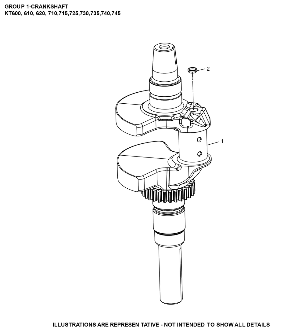 Kt745-3099 Crankshaft Diagram and Parts List for KT745-3099  Cub Cadet Engine